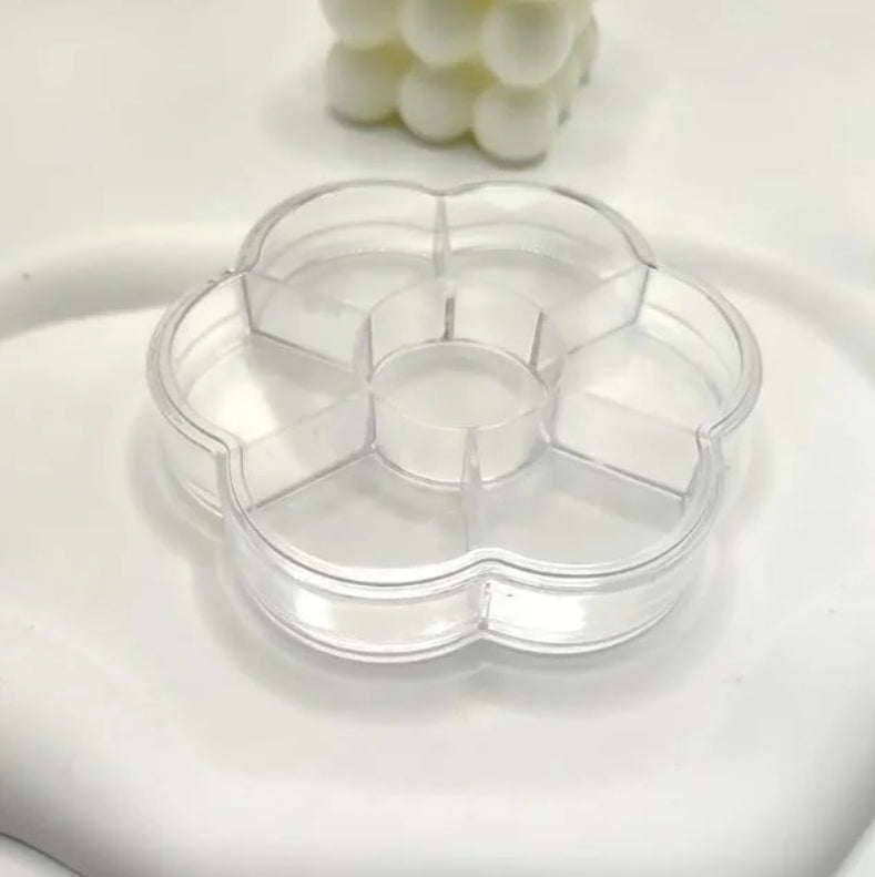 7 Cavity Flower Beads Storage Box 4x0.75 Inch