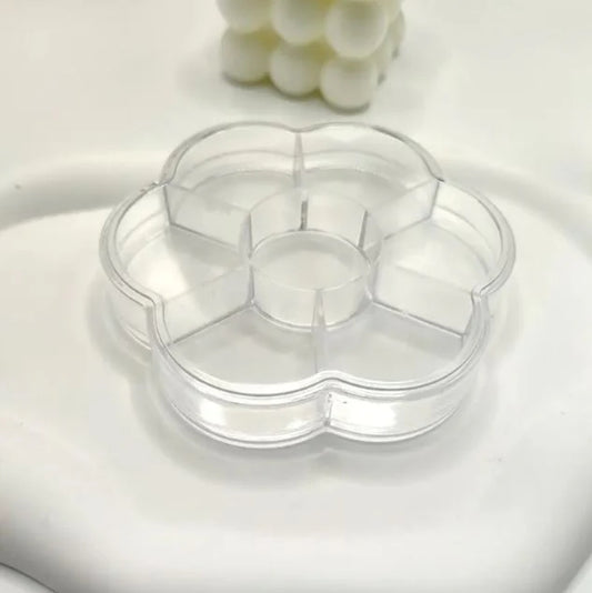 7 Cavity Flower Beads Storage Box 4x0.75 Inch