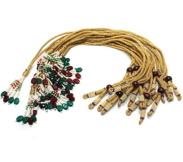 4 Pcs Zari Necklace Backrope Dori - MultiColor / Zari