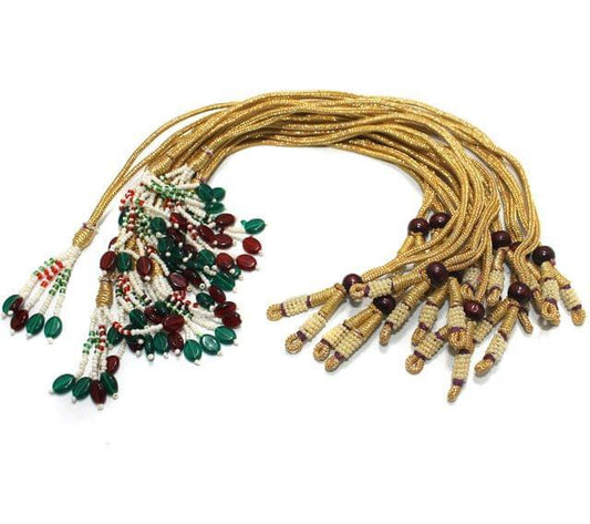 4 Pcs Zari Necklace Backrope Dori - MultiColor / Zari