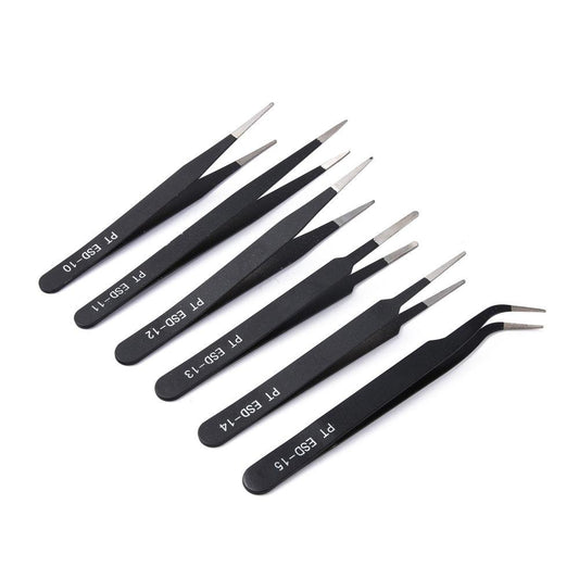 Iron Beading Tweezers Sets Black - Black / 1 Set