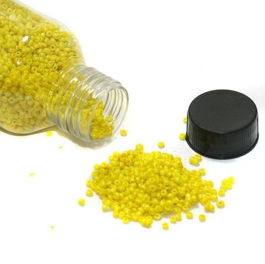 Glass Opaque Seed Beads Yellow 11/0 - Yellow / Glass / 100 Gm