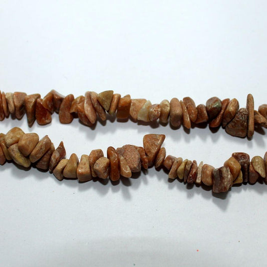 Stone Uncut Beads - Brown / Stone / 1 String