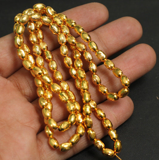 Brass Oval C Cut Gold Beads - Golden / 4mm / 1 String