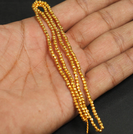 Brass C Cut Gold Beads - Golden / 2.5mm / 1 String