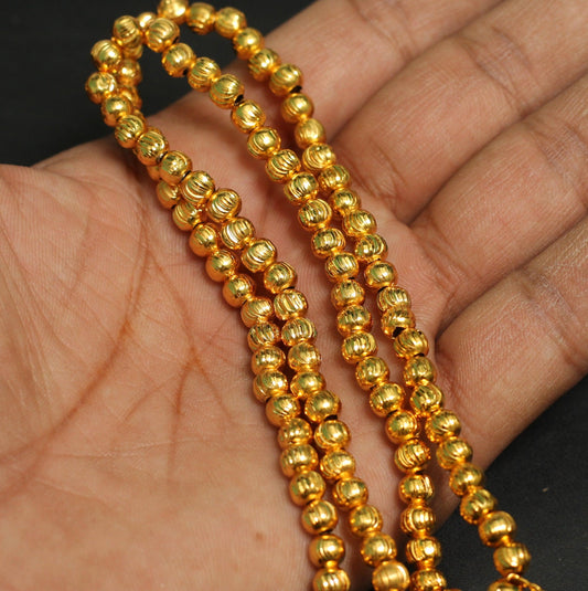 Brass C Cut Gold Beads - Golden / 5mm / 1 String