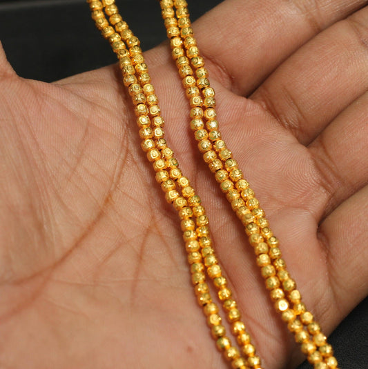 Brass Single Bindi Gold Beads - Golden / 3mm / 1 String