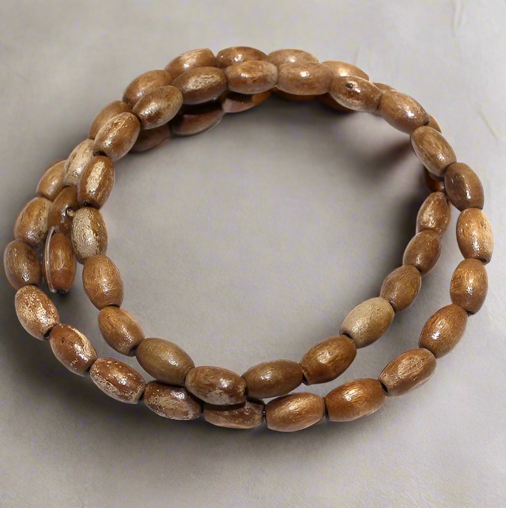 50+ Wooden Oval Beads Brown 7x5mm - Brown / Wood / Oval