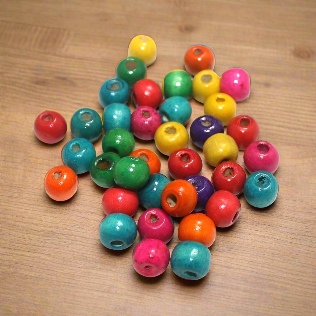 Wooden Round Beads Multicolor - MultiColor / 8mm / 200 Pcs