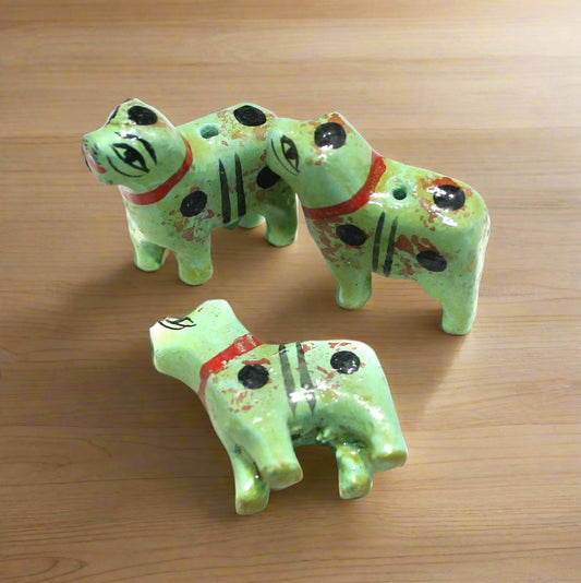 Dog Wooden Beads, Size 1 Inches - MultiColor / Figures / 10 Pcs