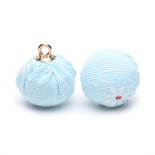 16x14mmHandmadeClothFabricCoveredPendants-Golden/10Pcs