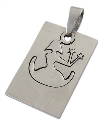 1 Pc, 35x18mm Stainless Steel Carved Virgo Pendants - Silver