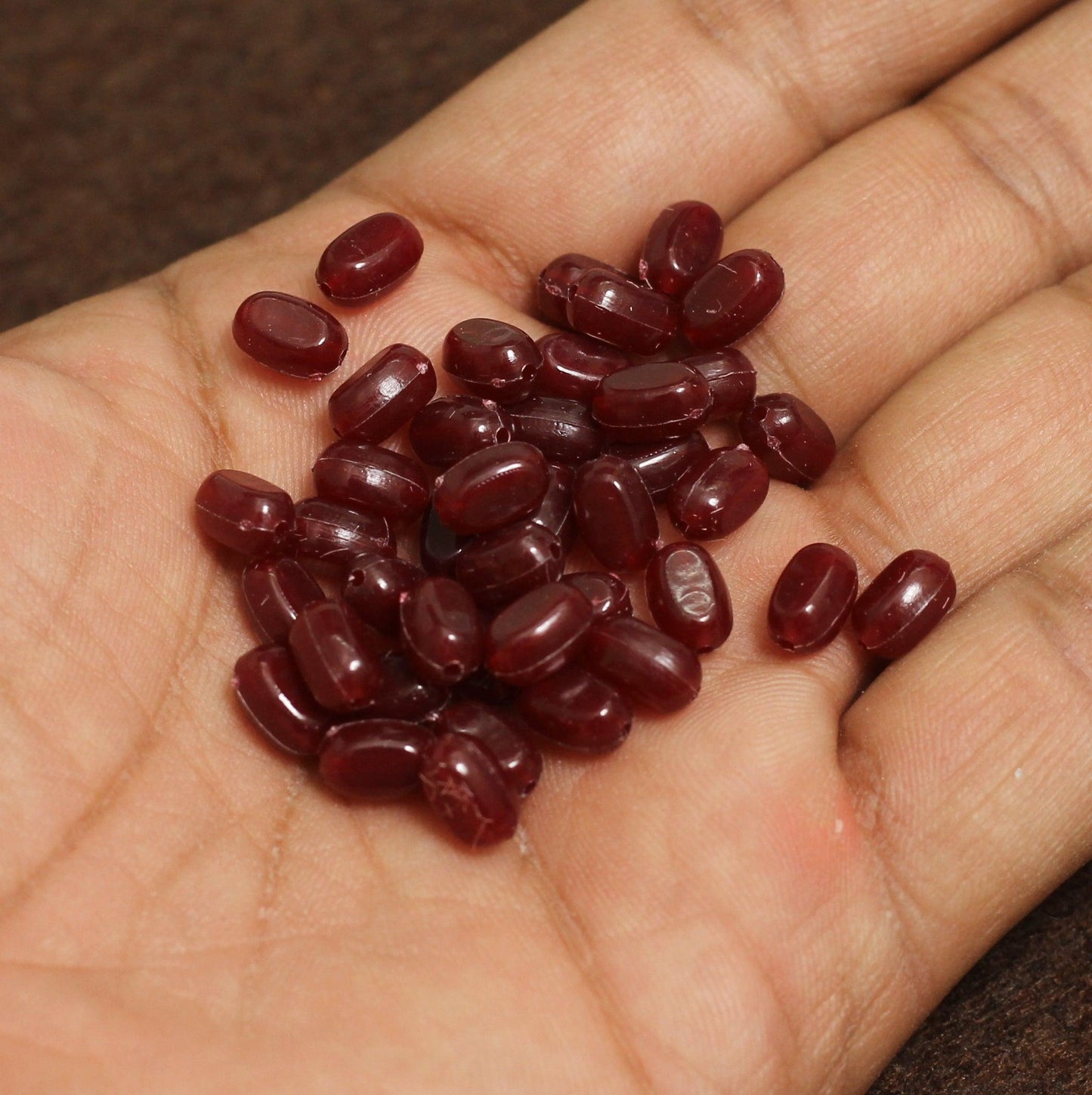 8x4mm Acrylic Tumble Beads - Brown / 100 gm / Tumble