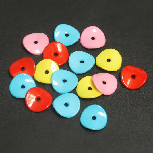 15mm Acrylic Twisty Beads - 100 gm / MultiColor / Acrylic
