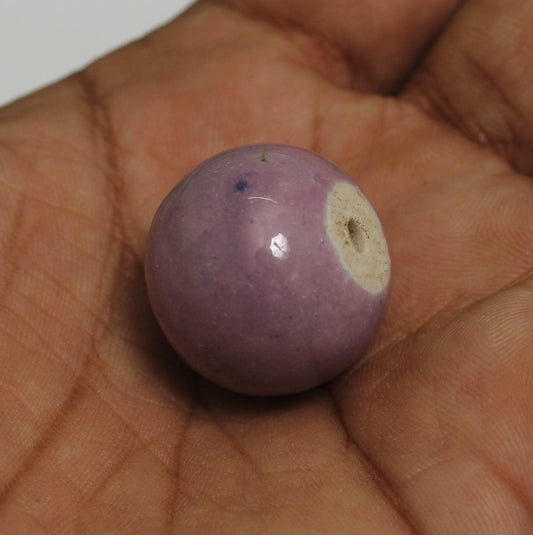10 Pcs, 24mm Blue Ceramic Round Beads - Purple / Ceramic / Round