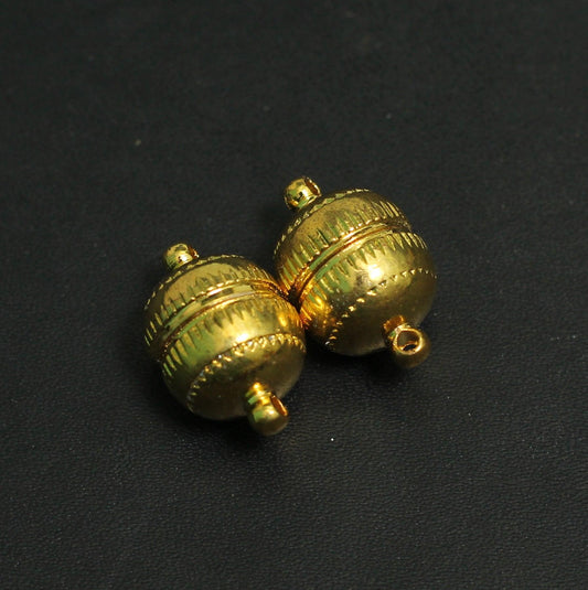 5 Pcs, 19x12mm Magnetic Clasps Golden - Golden / Brass