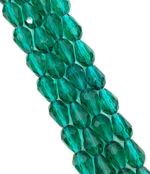 14x10mm Faceted Crystal Drop Beads - Yellow / Glass / Drop