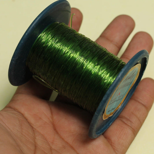Elastic Colored Cord 50 Mtrs Spool, Size 0.7 mm - Elastic / Green