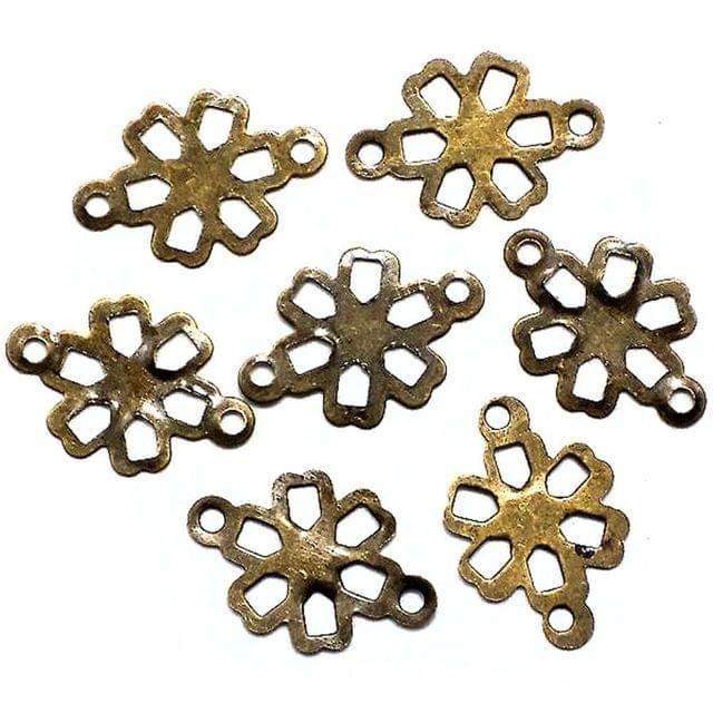 50 Golden Antique Metal Stamp Embossed 12x9mm - Golden / 12mm / Iron