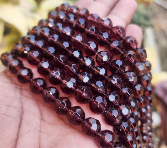 6mm Faceted Crystal Football Beads - Football / Purple / 1 String