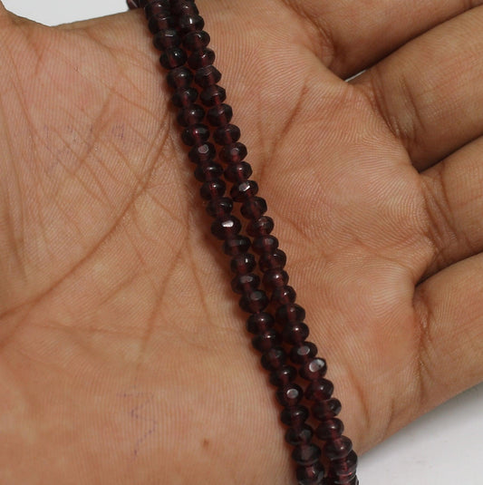 100+Pcs, 4mm Purple Glass Faceted Crystal RONDELLE Beads - Purple / 4mm / Rondelle