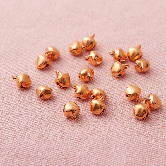 100 Pcs, 8mm Embellishments Jingle Bell Ghungroo Beads Copper - Copper / 8mm / Iron