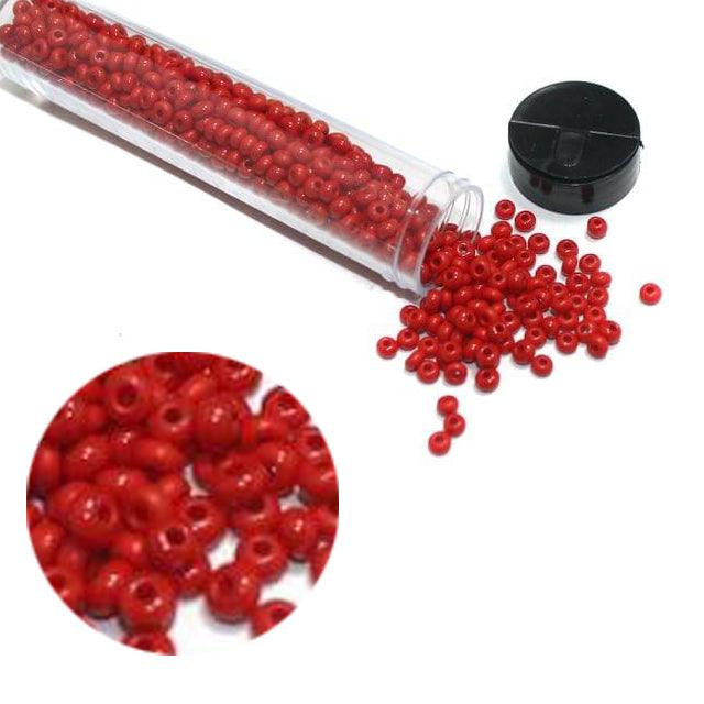 240 Pcs, 5mm Preciosa Seed Beads Opaque Dark Red 4`0 - Glass / 4`0 / Opaque