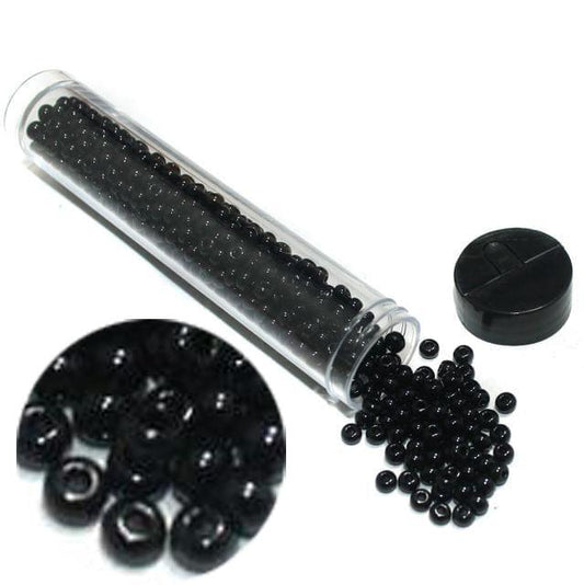 240 Pcs, 5mm Preciosa Seed Beads Opaque Black 4`0 - Glass / 4`0 / Opaque