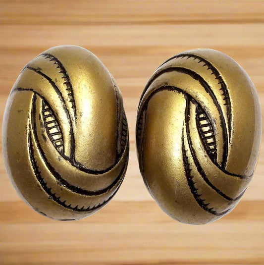 10 Acrylic Oval Beads Golden Finish 34x24mm - Golden / Acrylic / Oval