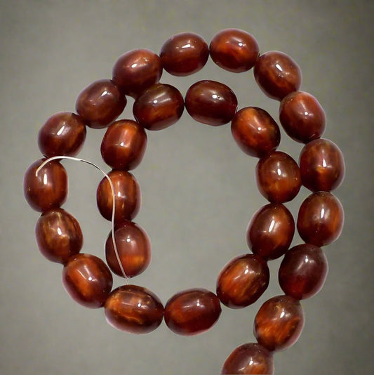 35 Acrylic Beads Enamel finish 15x10 mm - Brown / Acrylic / Assorted