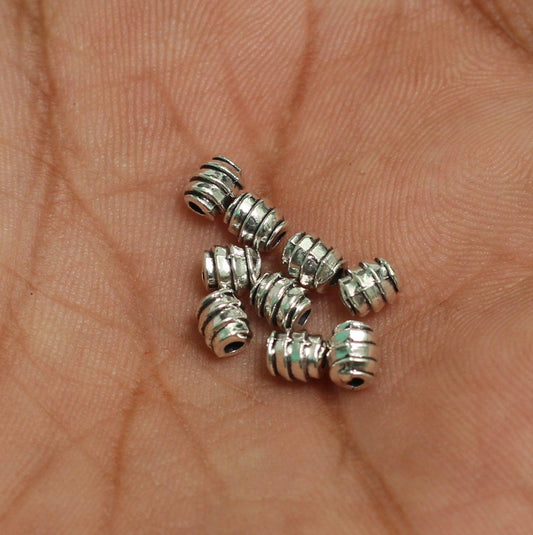 5x4mm German Silver Beads - 50 Pcs [ Rs 7.5 / Piece ] / Silver / 5mm