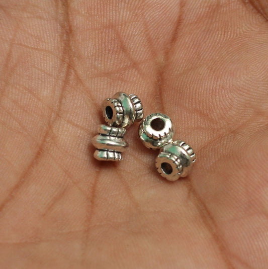 8mm German Silver Beads - 10 Pcs [ Rs 8.5 / Piece ] / Silver / 8mm