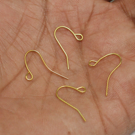10 Pairs, 22mm Golden Earring Hooks - Golden