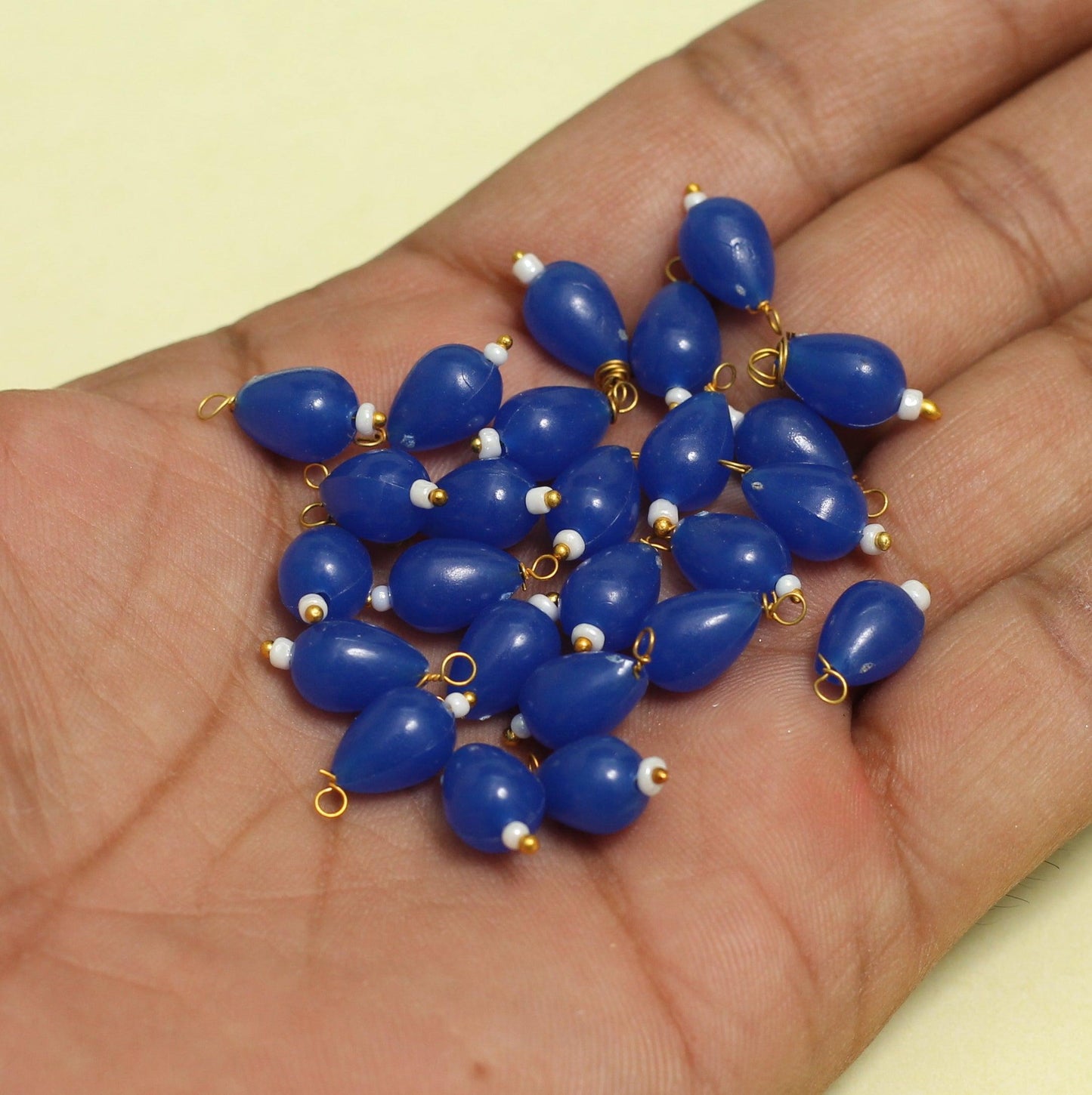 100 Pcs, 10x7mm  Drop Acrylic Loreal Beads - Blue / 100 Pcs / Drop