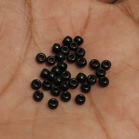 600+Pcs, 6`0 Miyuki Black Beads - Black / 6`0