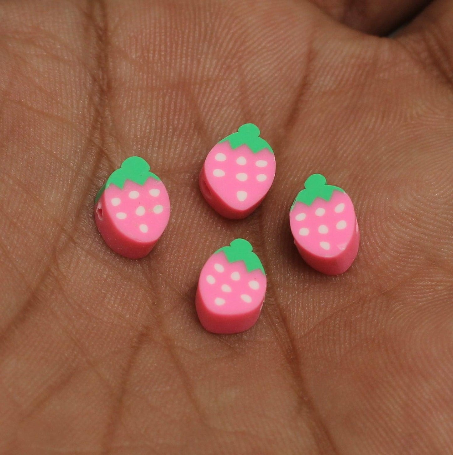 6x9mm Strawberry Polymer Clay Fimo Beads - 20 Pcs [ Rs 5.25 / Piece ]