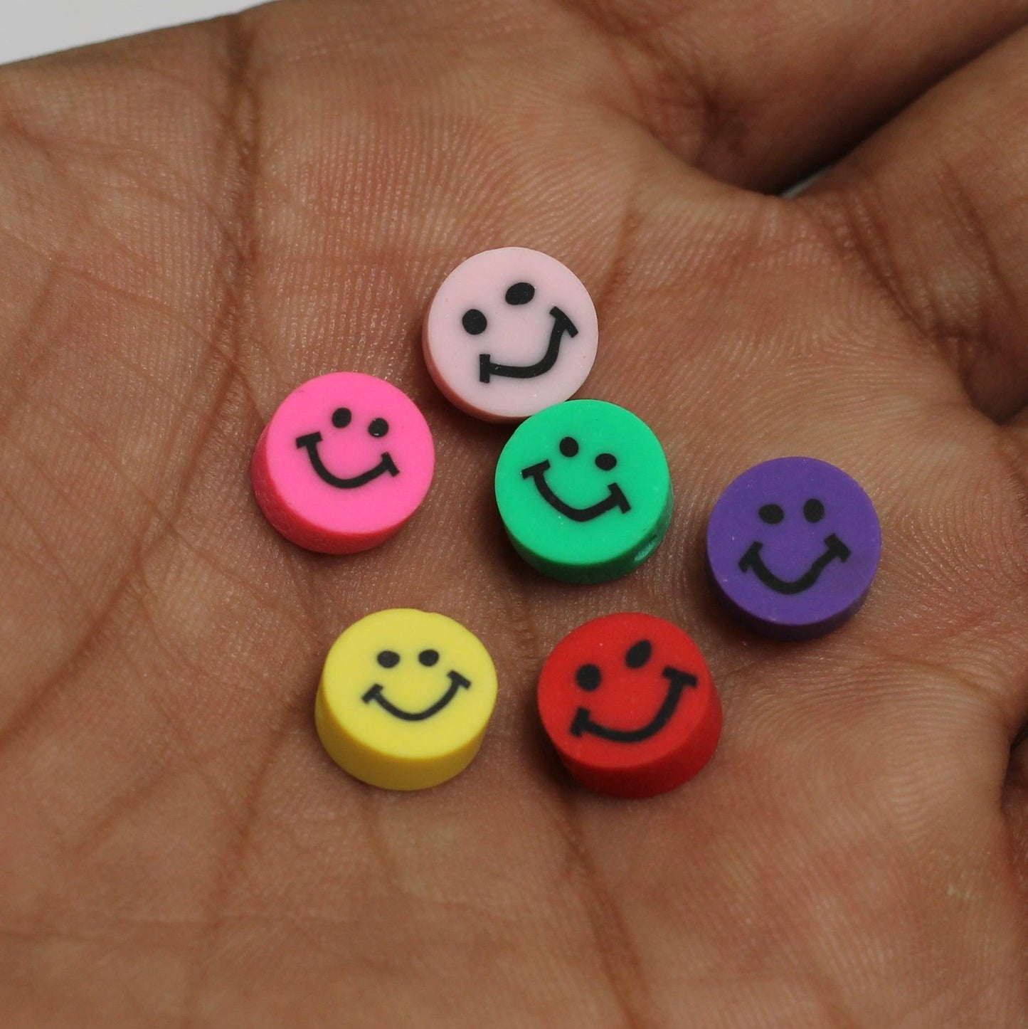 9mm Smiley Face Polymer Clay Fimo Beads - 20 Pcs [ Rs 5.25 / Piece ]