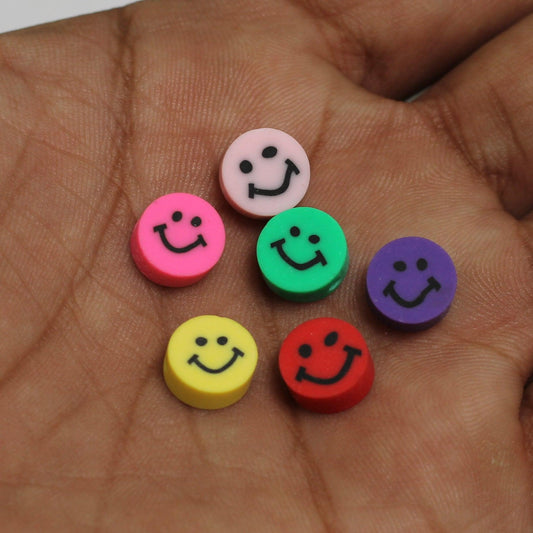 9mm Smiley Face Polymer Clay Fimo Beads - 20 Pcs [ Rs 5.25 / Piece ]