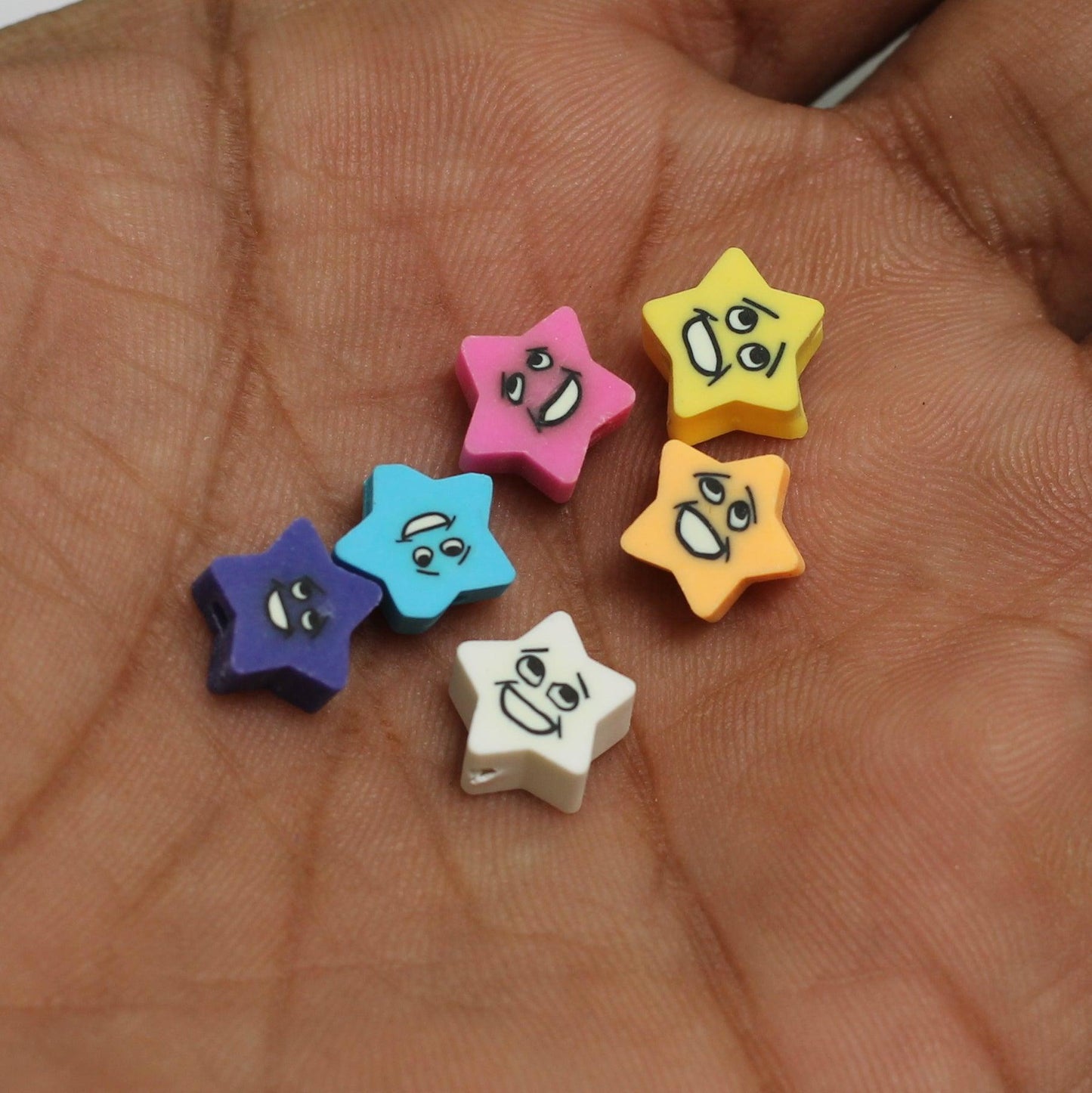 8mm Star Polymer Clay Fimo Beads - 20 Pcs [ Rs 5.25 / Piece ]