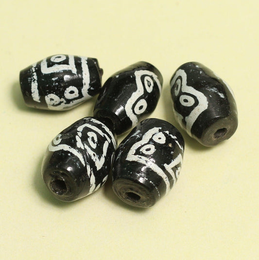 20x17mm Mosaic Oval Black Beads - 10 Pcs / MultiColor / Oval
