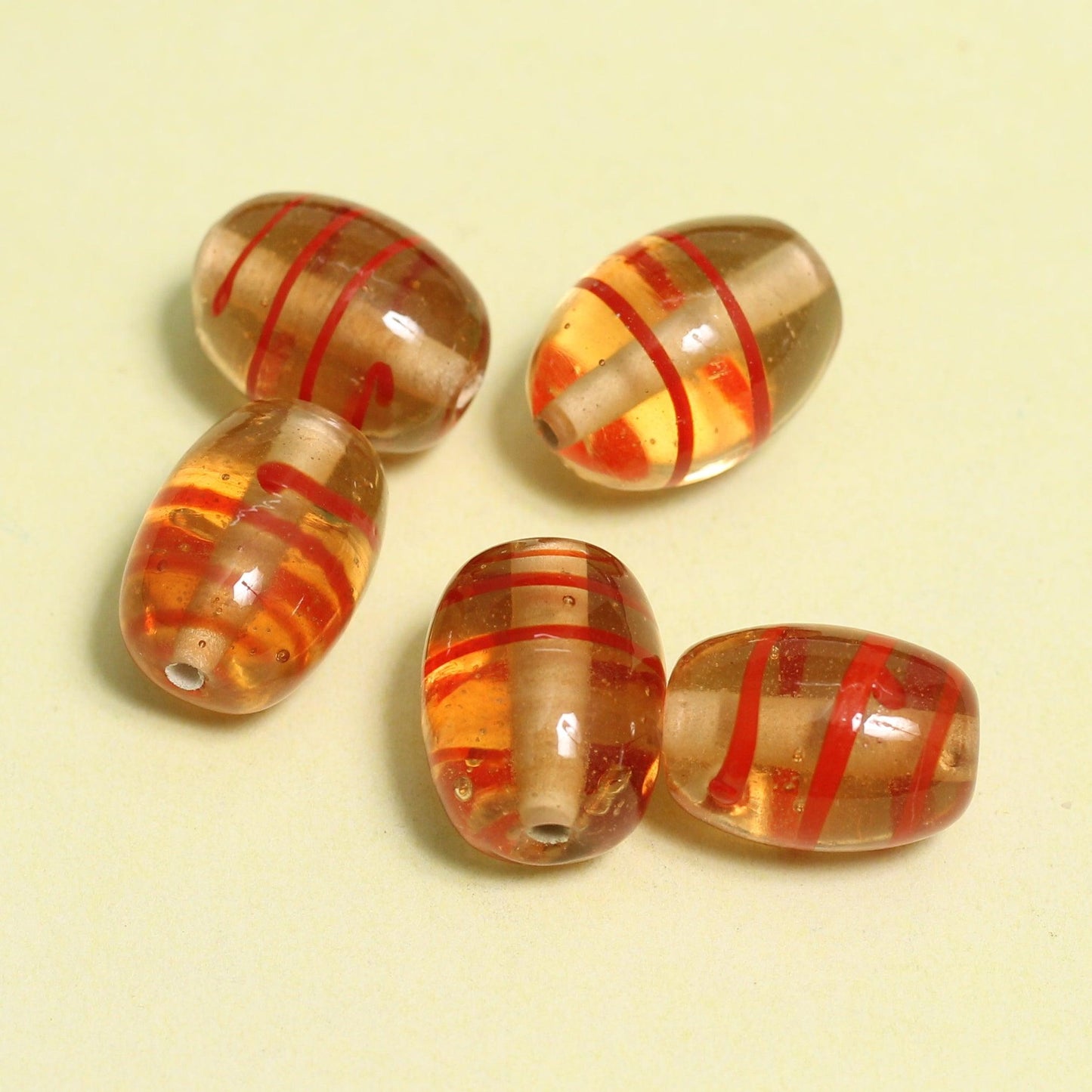20x15mm Oval Fire Polish Glass Beads - 10 Pcs / Oval / Golden