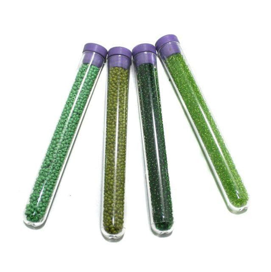 4 Colors Preciosa Seed Beads Combo Green 11`0 - Glass / 11`0 / Opaque