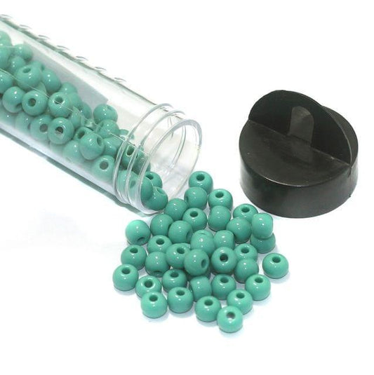 240 Pcs, 5mm Preciosa Seed Beads Opaque Turquoise - Glass / 4`0 / Opaque