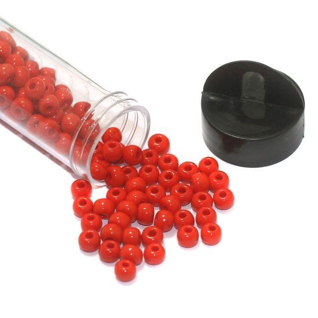 240 Pcs, 5mm Preciosa Seed Beads Opaque Red 4`0 - Glass / 4`0 / Opaque