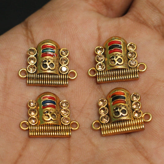 6 Pcs OM Rakhi Connector - Golden / Metal