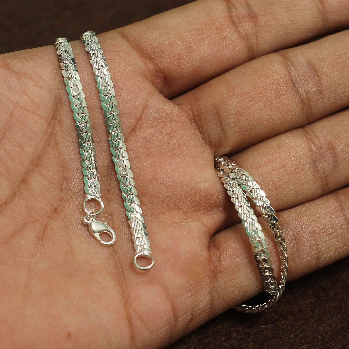 Brass Silver Chain - Brass / 1 Pc