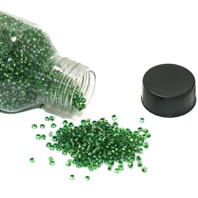 Silver Line Glass Seed Beads Green 11/0 - Green / Glass / 100 Gm