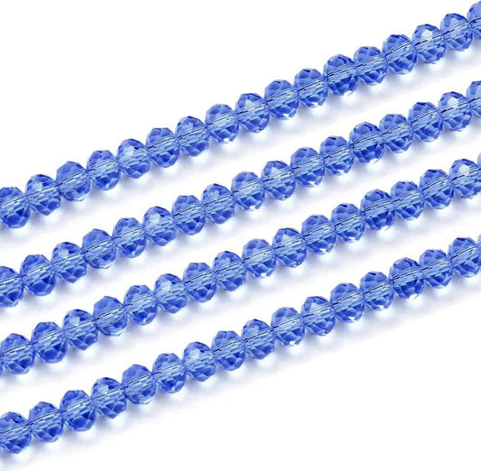 2mm Faceted Crystal Rondelle Beads - Rondelle / Sky Blue / 1 String