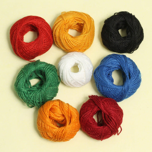 Cotton Thread Combo Jewellery Making & Craft Work 0.5mm Multi Color - MultiColor / 0.5mm / 300 Mtrs [ Rs 0.45 / Mtr ]