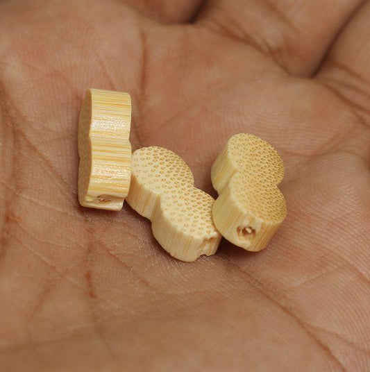 100 Pcs, 16x8mm Cream Wooden Beads - Off White / Wood / Tumble